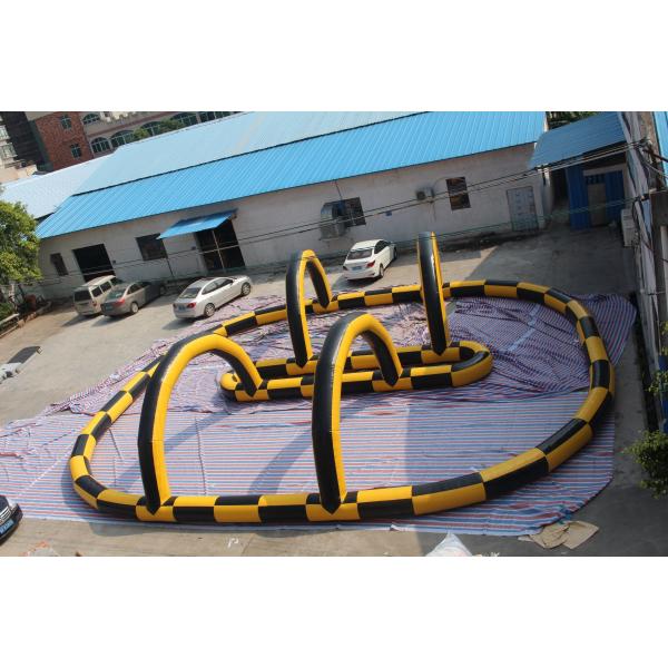 Беговая дорожка огнеупорного материала раздувная для картинг желтого цвета & черноты