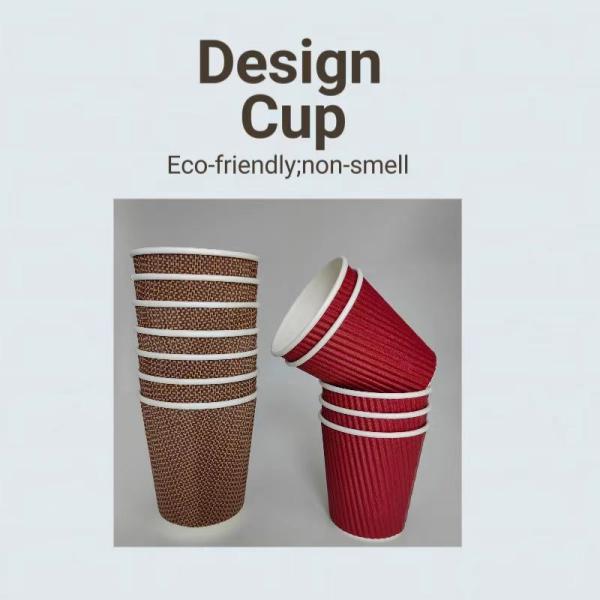 Disposable Ripple Paper Coffee Cups Biodegradable Tea Cups for Eco-Friendly Disposal
