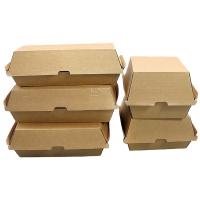 Boîte à hamburgers en papier kraft personnalisée en carton de qualité alimentaire