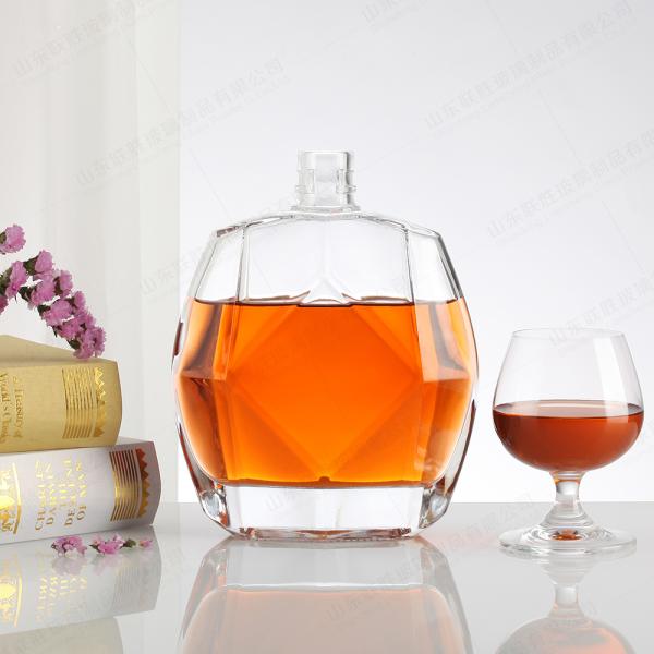 Bouteille en verre plat personnalisée 375ml 500ml 750ml 1000ml Bouteille de whisky pour bar à domicile