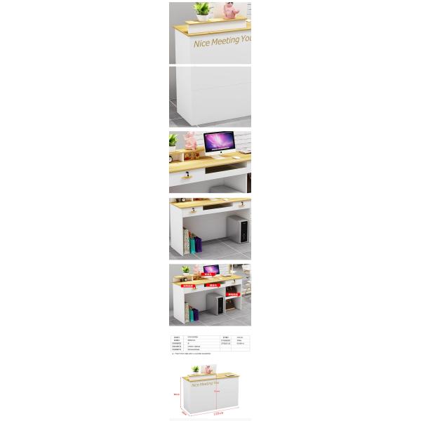 Retailer Shops Reception Counter with Wooden Checkout Store Counters and Front Simle Desk