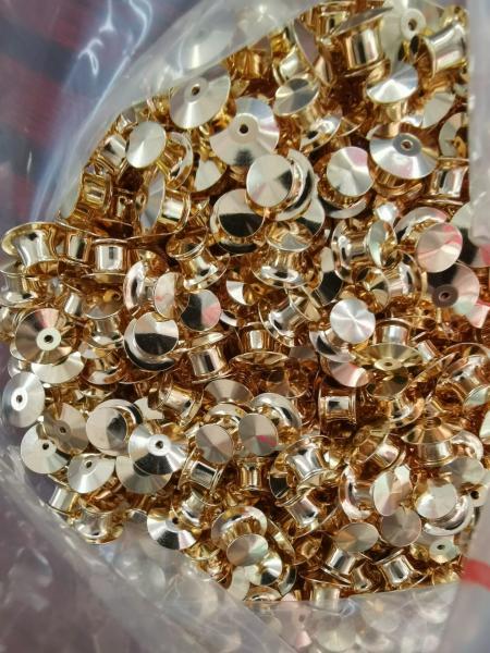 12mm  Gold Deluxe tie tack / Military clutch  /Military tie tack /Back fasterners  for  lapel pin backside