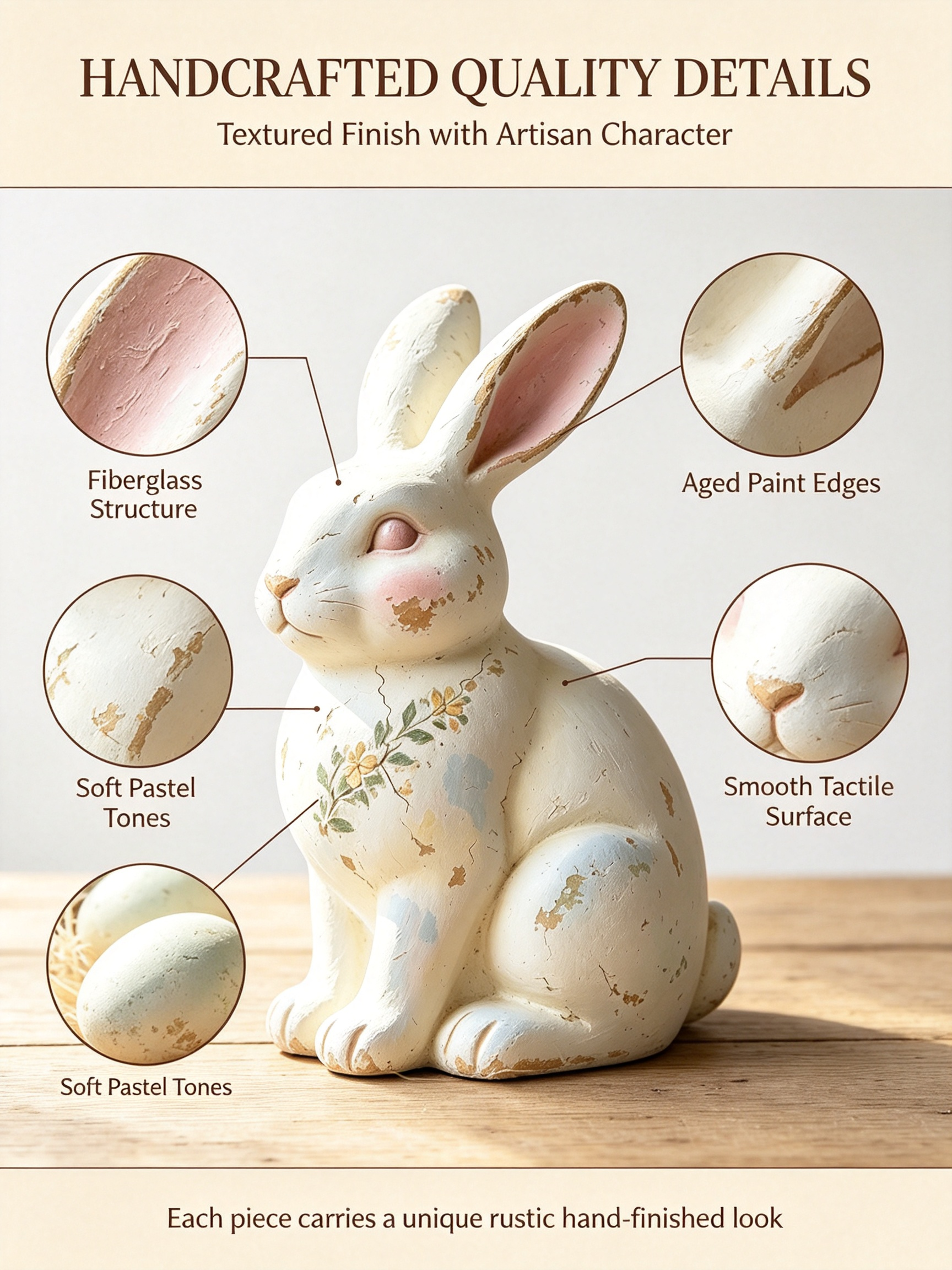 Customized Color Waterproof UV Sun-proof Easter Bunny Sculpture for Outdoor Commercial Decor