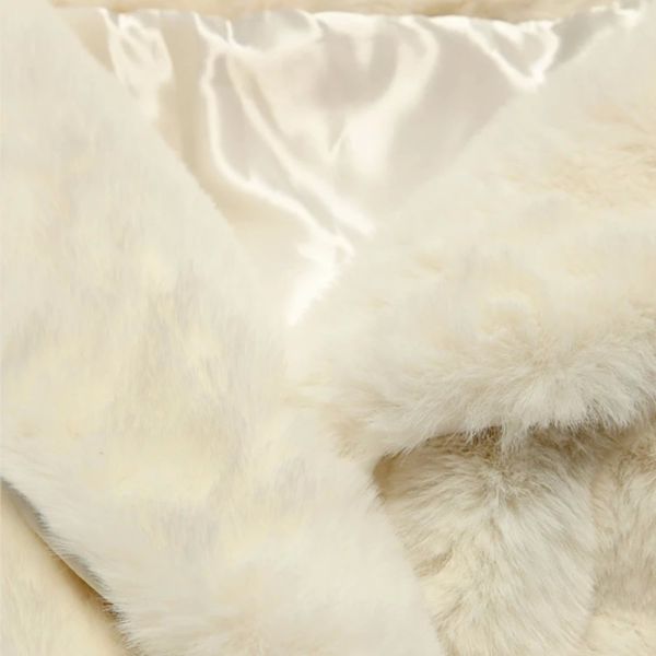 White Faux Fur Stole  Soft Plush Faux Fur Accessories