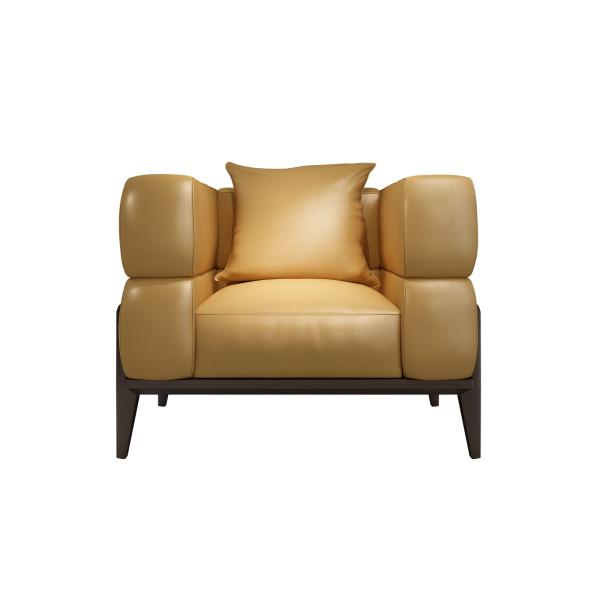 America modern style Single sofa used Cow leather covered high density sponge for Lobby seating furniture