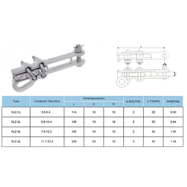 Electric Power Cable Deadend Strain Clamp Terminal Overhead Conductor NY Hydraulic