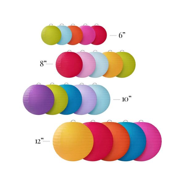 Wholesale Customized Printing Hanging Round Colorful Paper Lamp Paper Lanterns