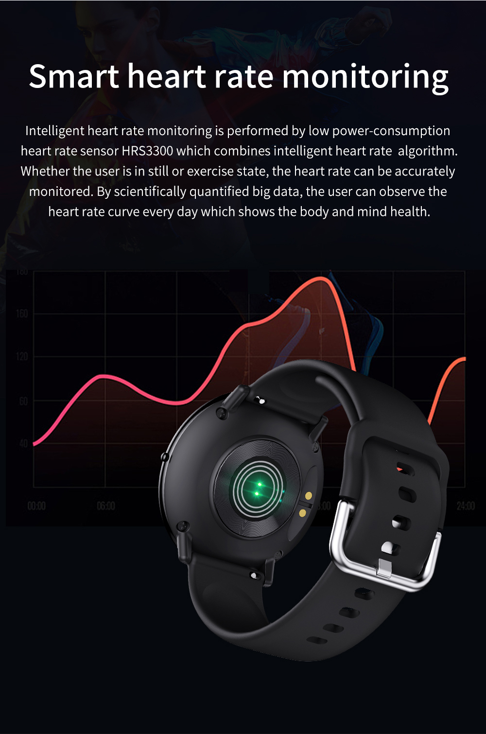1,3 Smartwatch температуры тела отслежывателя HS6620D деятельности при тарифа сердца дюйма DM18