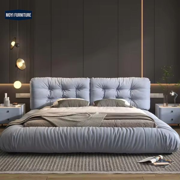 Soft Bed Storage Velvet Modern Super Upholstered Full Bedroom Furniture Set Luxury King Size Nordic Frame Double Tatami Velvet Bed