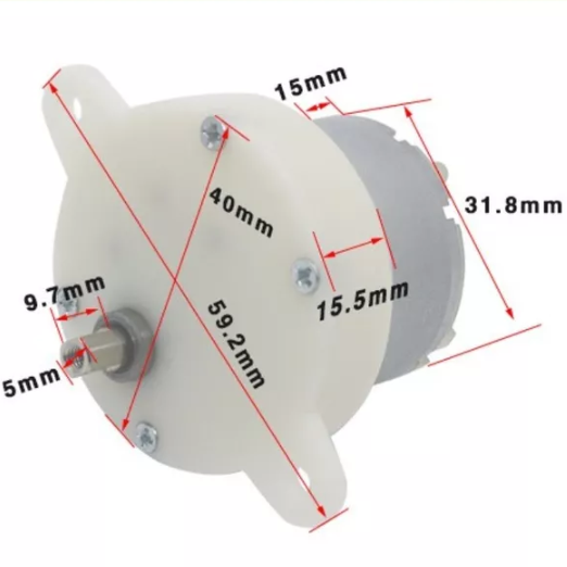 3V 6V 9V 12V DC Gear Reduction Motor , Plastic Gear Motor Electric Fan Gearbox