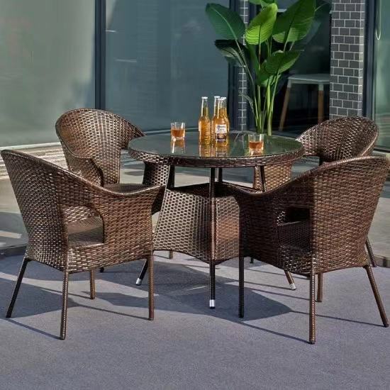 Hotel Rattan Lounge Set Oem Outdoor Lounge Dining Set For Courtyard