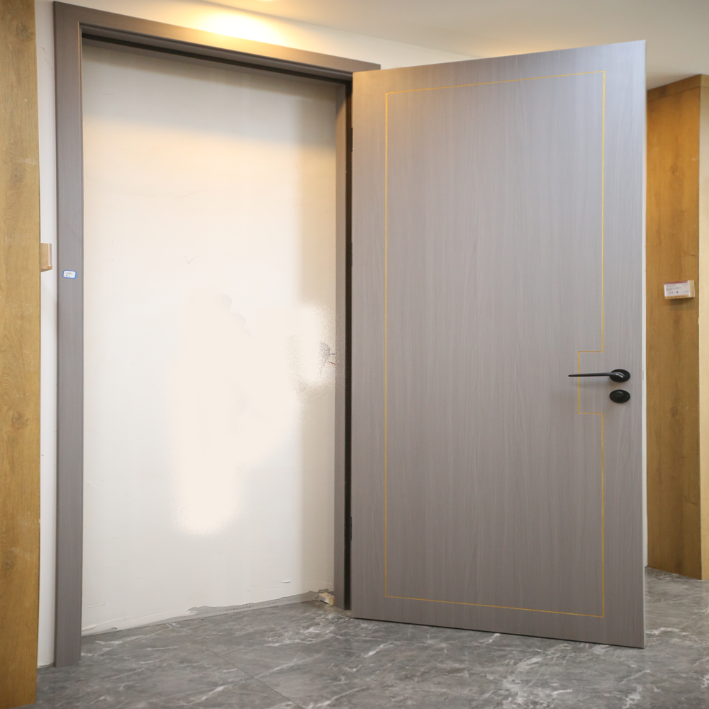 Modern Bedroom Interior Wooden Door With Frame Custom Color