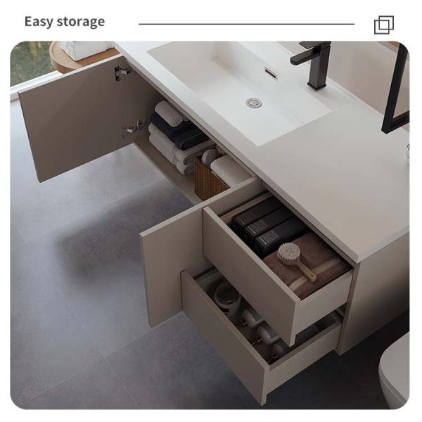 Environmentally Hanging Bathroom Vanity 2 Drawers Wall Mounted