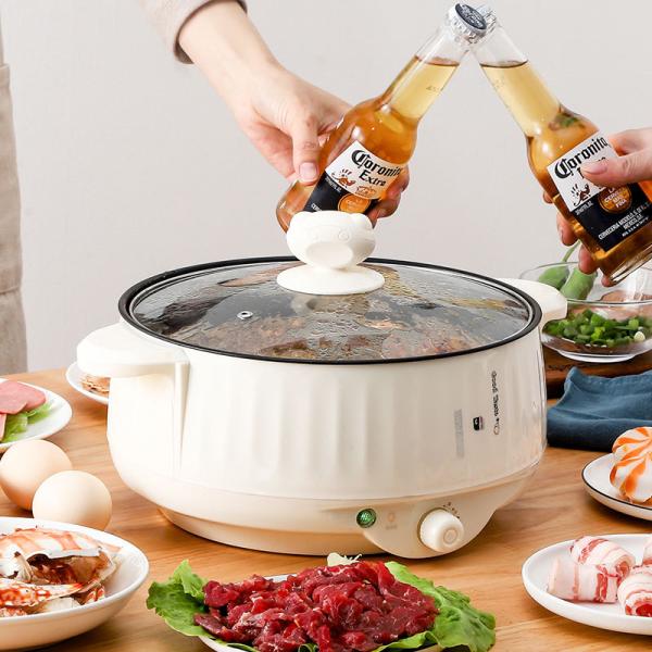 Non-Stick Coating Home Electric Skillet Portable Electric Hot Pot for Household