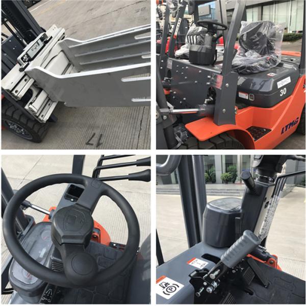 3 ton diesel forklift truck 3m two stage mast with bale clamp attachment
