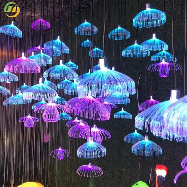 Waterproof Jellyfish Led Fiber Optic Lights Generator RGB Outdoor And Indoor Decorative