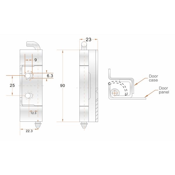 304 Stainless Steel Hinges , Electrical Cabinet Pin Hinge Polishing Surface Finish