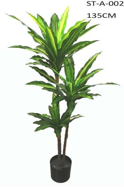 SGS / ISO Artificial Dragon Tree 135CM 175CM Artificial Dracaena Tree Heads