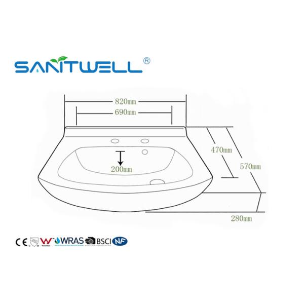 Таз изделий керамического шкафа санитарный для поверхности мытья руки Bathroom твердой