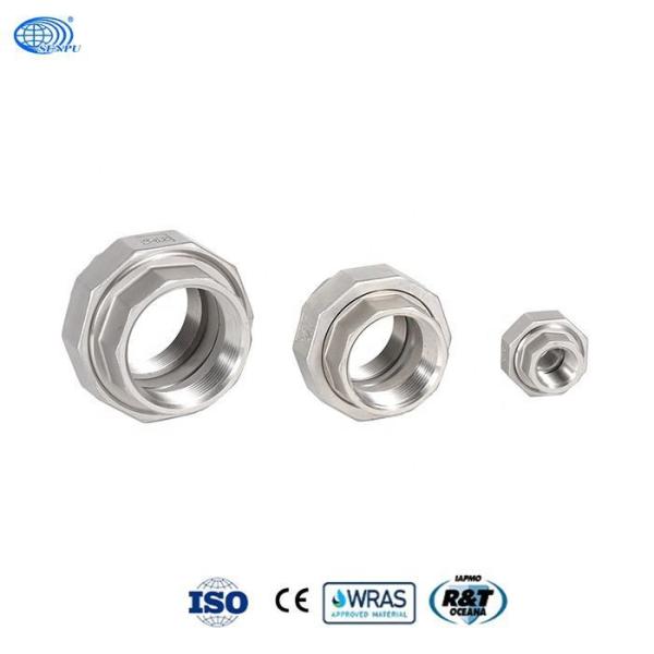 Threaded Hexagonal Stainless Steel Union Coupling Fitting Rustproof