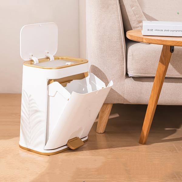 Double Lid Trash Can Household Pedal Large Capacity High Appearance Level Sanitary Bucket Kitchen Bedroom Large Trash Can