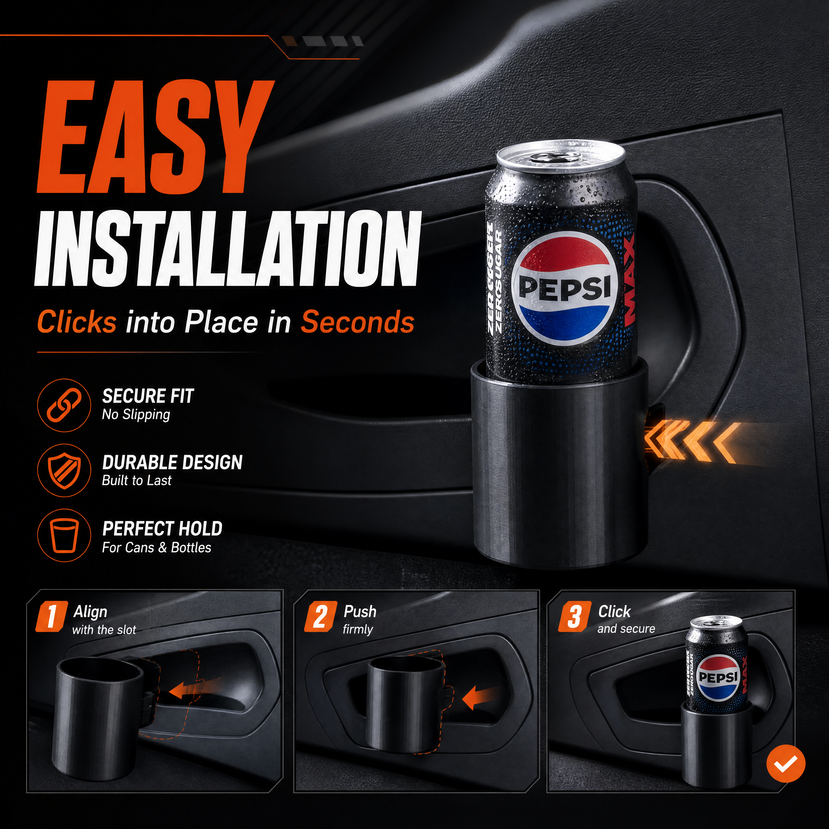 Space Saving Door Mount Cup Holder 3d Car Parts For Cans And Bottles