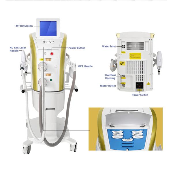 Laser Hair Removal Ipl M22 E-Light Two Handles Nd Yag Laser Machine