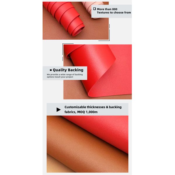 PVC Calfskin Grain Double Face Synthetic Artificial Leather Embossed Faux Leather Materials for Craft for Bag Table Mat Wallet