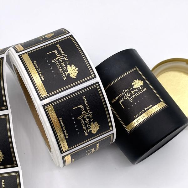 65mm Black Plastic Sticker Label Custom Packaging For Candle Fragrance