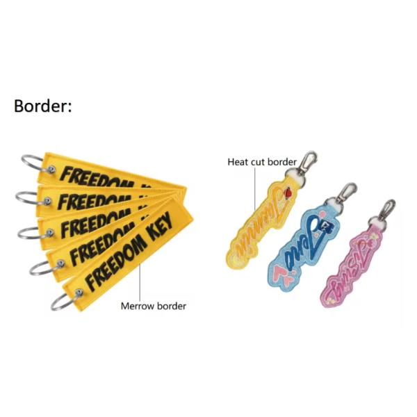 Custom Woven Logo Embroidered Keyring Jet Tag for Motorcycle Car Anime