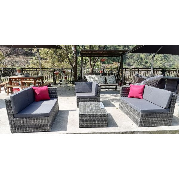 Furniture Wholesaler Outdoor Living Seating Sectional Poly Rattan Wicker Garden Sofa Storage Conversation Patio Corner Set