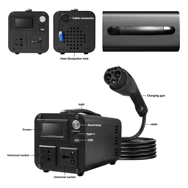 16Amp 3.5KW  Electric Vehicle Discharge Gun GB/T Portable Ev Socket Undervoltage Protection