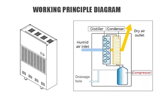 168L-480L Best Quality Hotels Hose Drainage Air Greenhouse Commercial Portable Industrial Dehumidifier