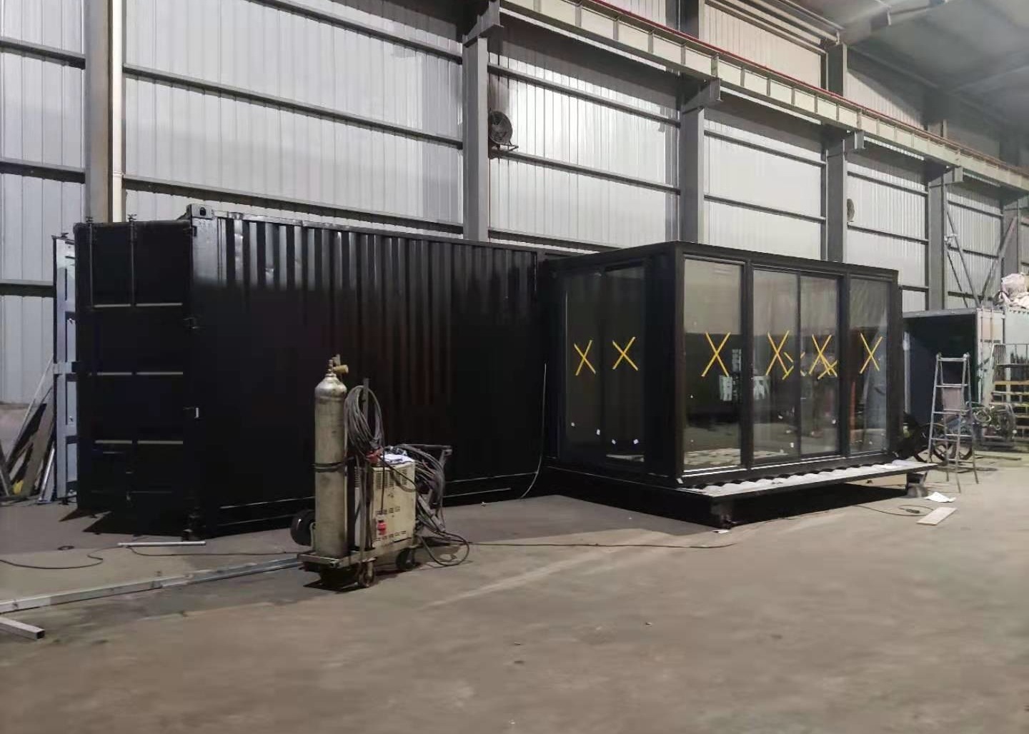 Дом контейнера одностороннего дома контейнера расширения 40HC prefab
