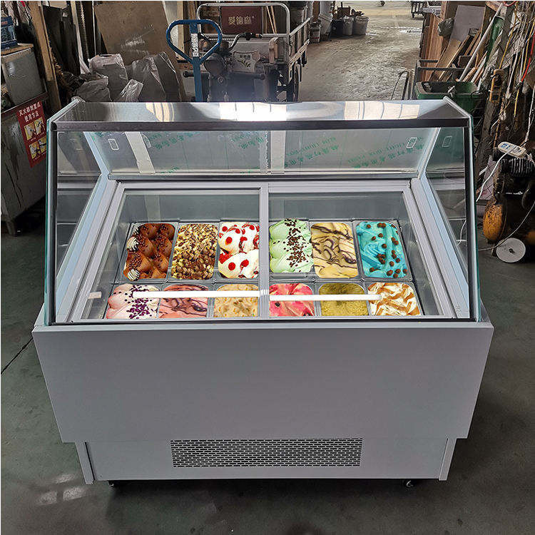 Wholesale Gelato Ice Cream Display / Ice Cream Showcase/Popsicle Display Freezer