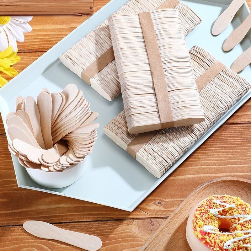 Printed Wooden Ice Cream Sticks for Straight Style Popsicle Stick Tools Customization