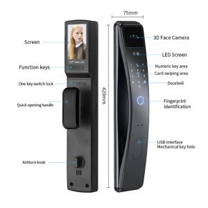 Fully Automatic 3D Face Recognition Biometric Fingerprint WIFI Smart Door Lock