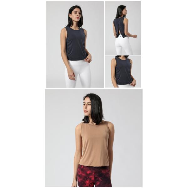 Four Way Stretchy Workout Sweat Vest Gym Back Split Fitness Yoga Tops