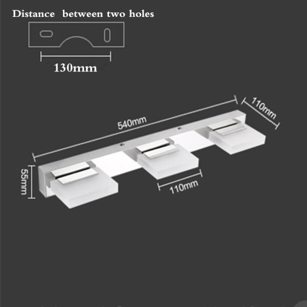Acrylic LED mirror headlamp 2/3/4 heads toilet stainless steel bathroom lamp(WH-MR-35)