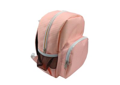 600D Polyester Zipper Backpack Light Pink Backpack For School
