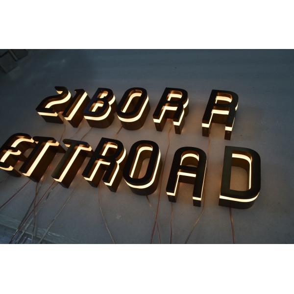 SUS LED Edge Lit Signs Wall Mounted 12mm Stainless Steel Panel Digital Printed