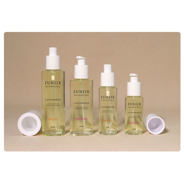 Clear Thick Lotion Pump Bottle Perfume Spray Bottle 50ml 70ml 80ml 100ml 130ml Press Bottle White Pump Head