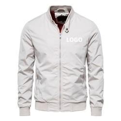 Custom Men's Casual Jacket Sport Solid Color Coat Men's Simple Jacket Varsity Jacket For Men