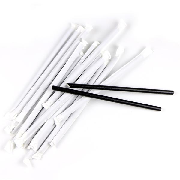 Individual Packed Biodegradable White Paper Straws for Restaurant in Hotpink Color