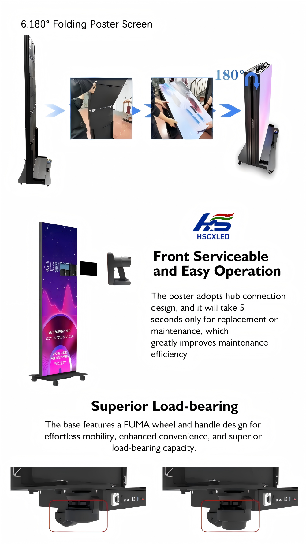 P1.25 Foldable LED poster screen LED Poster Display