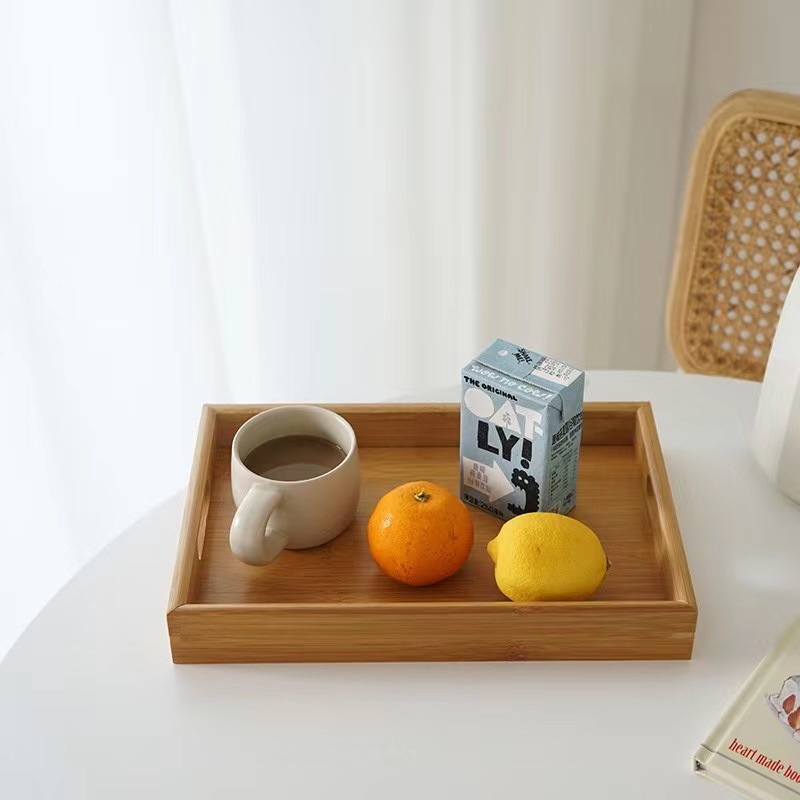 Wholesale Custom Home Table Plate Solid Wood Fruit Dried Storage Tray Japanese Style Rectangular Wooden Tray