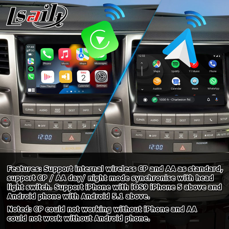 Коробка интерфейса подъема стиля OEM беспроводного Carplay андроида Lexus LX570 автоматическая