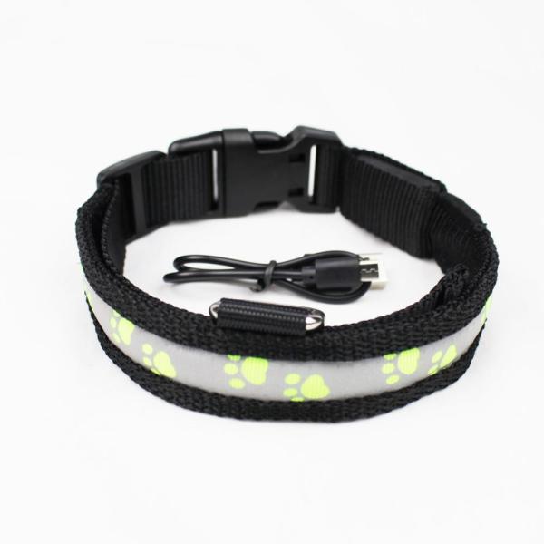 C903 New Custom Pet Product Adjustable Reflective Nylon Usb Led Dog Collar Rechargeable for Dogs Dog Sex