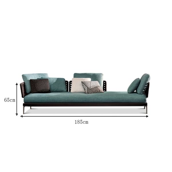 Modern Outdoor Hotel Woven Rope Lounge Sofa Patio Garden Balcony Plastic Rattan 3 Seater Sofa Sectional Furniture Set