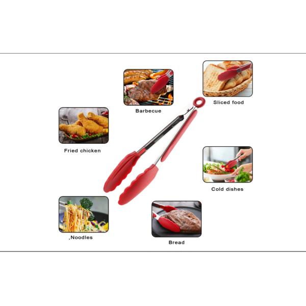 CIQ одобрило схваты еды силикона, схваты кухни металла PVC свободные